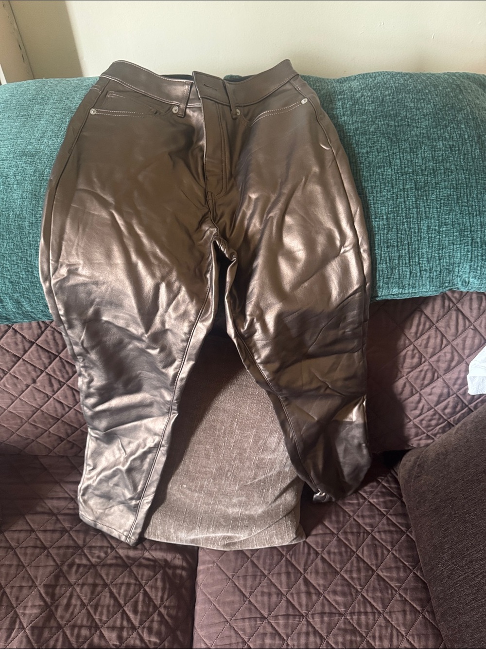 Express Metallic Brown Skinny Pants